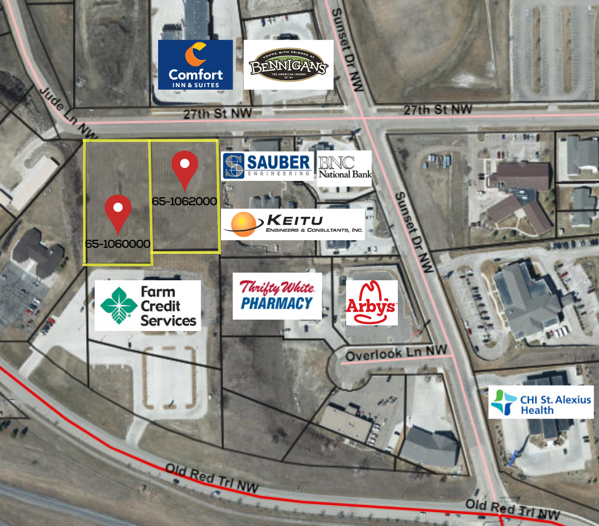 Mandan Lots Parcel Map With Labels